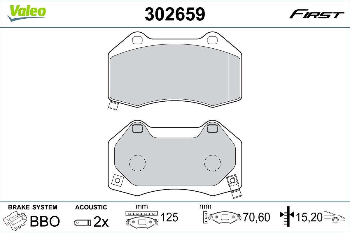 VALEO Fékbetét, mind 302659_VALEO